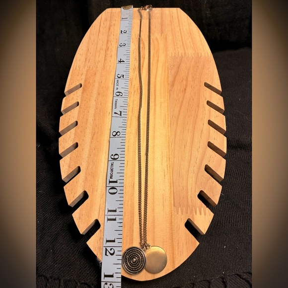 *3 for $20* Two Disc Pendant Necklace, Brass-Toned Chain and Pressed Metal - Picture 5 of 5